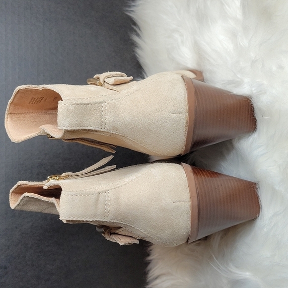 ANTONIO MELANI Ankle Boots Bootie Leather Suede Block Heel Shoes Size 11 - Picture 3 of 10